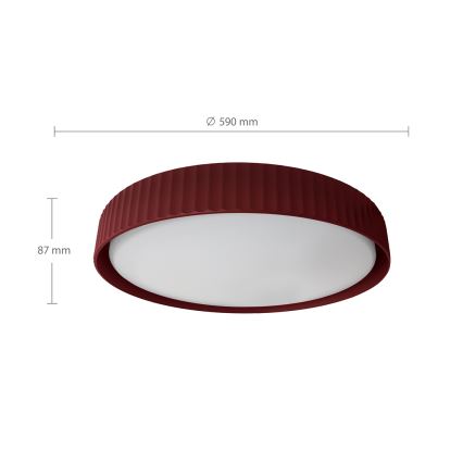Brilagi - LED prigušiva plafonska svetiljka LUCIA LED/60W/230V 3000-6500K prečnik 59 cm crvena + daljinski upravljač