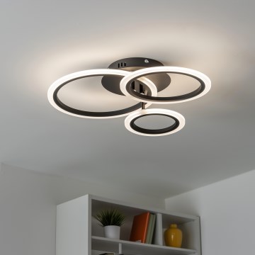 Brilagi - LED prigušiva stropna svetiljka ORBITS LED/40W/230V 3000-6500K crna + daljinski upravljač