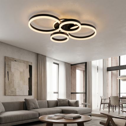 Brilagi - LED prigušiva stropna svetiljka ORBITS LED/49W/230V 3000-6000K 50x65 cm + daljinsko upravljanje
