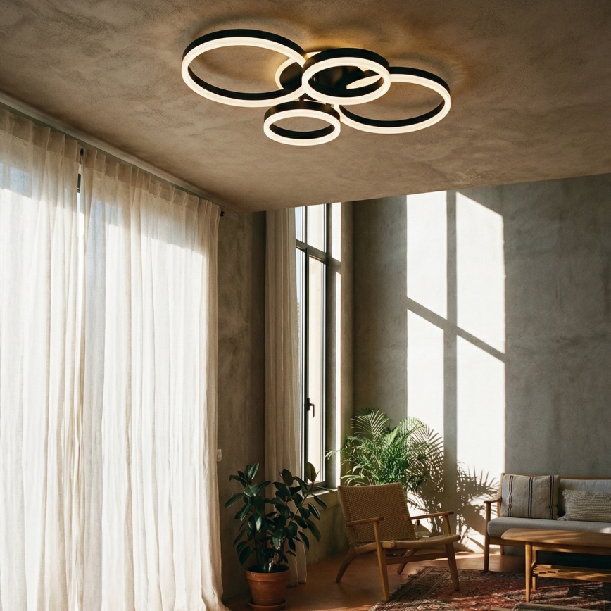 Brilagi - LED prigušiva stropna svetiljka ORBITS LED/49W/230V 3000-6000K 50x65 cm + daljinsko upravljanje