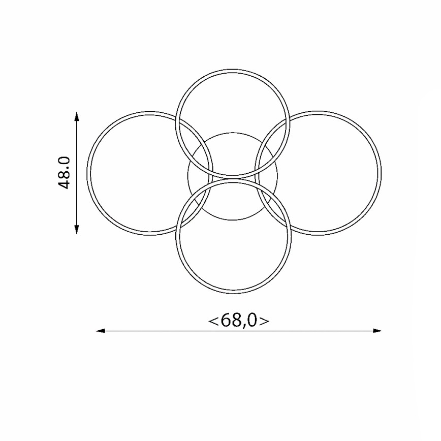 Brilagi - LED prigušiva stropna svetiljka ORBITS LED/49W/230V 3000-6000K 50x65 cm + daljinsko upravljanje