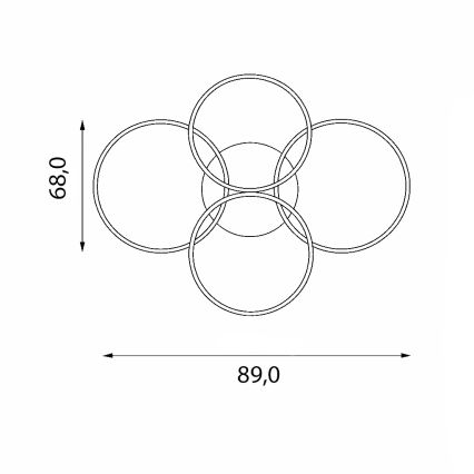 Brilagi - prigušiva stropna LED svetiljka ORBITS LED/52W/230V 3000-6000K 68x89 cm+ daljinski upravljač