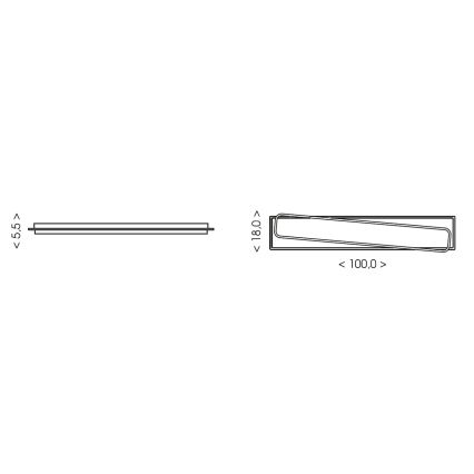 Brilagi - LED prigušiva plafonska svetiljka OUTLINE LED/90W/230V 3000-6000K 18x100 cm bela/crna + daljinski upravljač