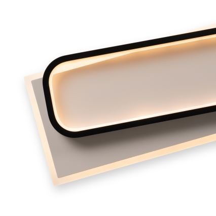 BRILAGI - LED prigušiva plafonska svetiljka OUTLINE LED/90W/230V 3000-6000K 18x100 cm bela/crna + daljinski upravljač