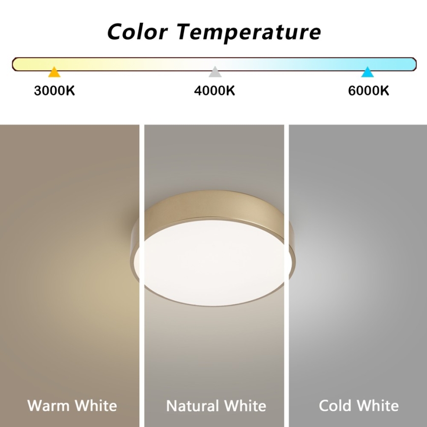 BRILAGI - prigušiva LED stropna svetiljka POOL LED/24W/230V 3000-6000K prečnik 20 cm zlatna + daljinski upravljač