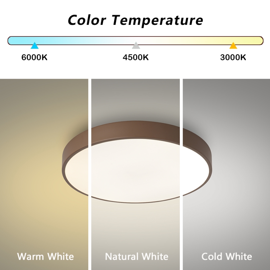 Brilagi - LED prigušiva plafonska svetiljka POOL LED/36W/230V 3000-6000K prečnik 30 cm braon + daljinski upravljač