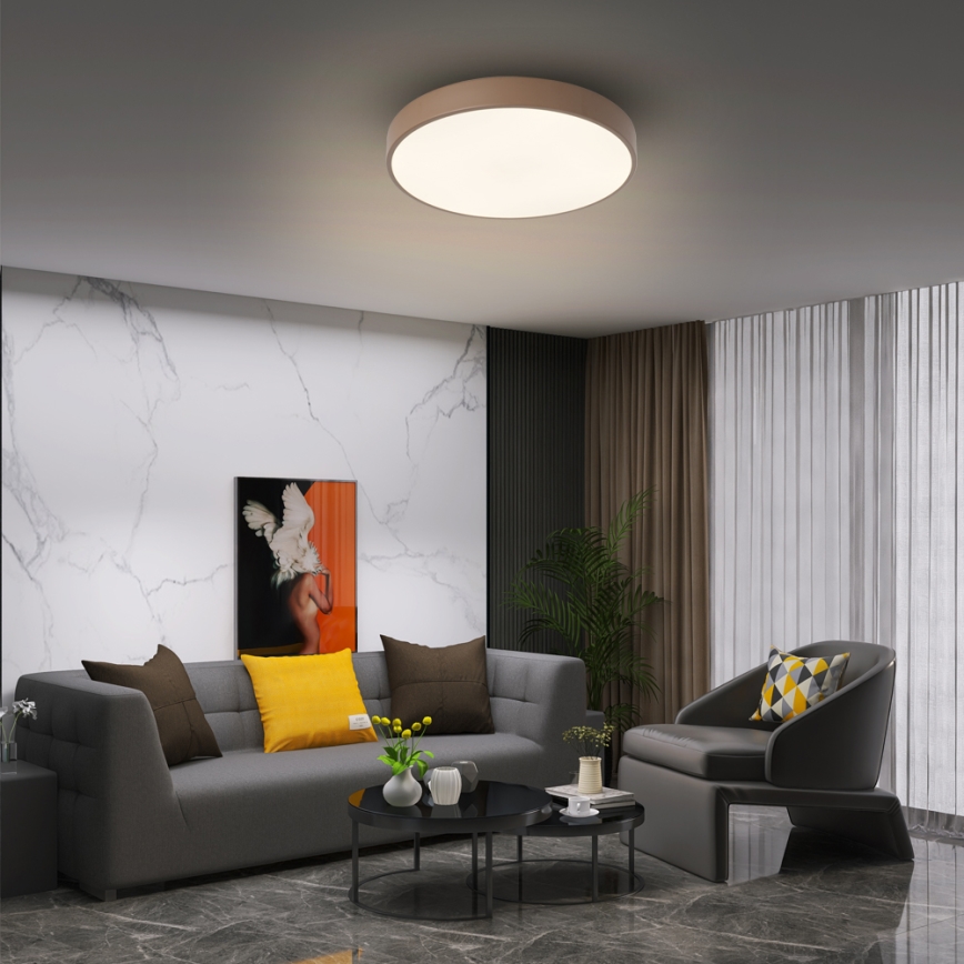 Brilagi - LED prigušiva plafonska svetiljka POOL LED/36W/230V 3000-6000K prečnik 30 cm braon + daljinski upravljač