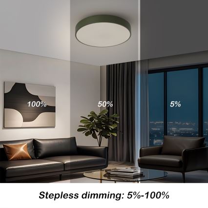 Brilagi - LED prigušiva plafonska lampa POOL LED/36W/230V 3000-6000K prečnik 30 cm zelena + daljinski upravljač
