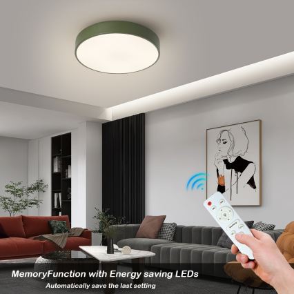 Brilagi - LED prigušiva plafonska lampa POOL LED/36W/230V 3000-6000K prečnik 30 cm zelena + daljinski upravljač