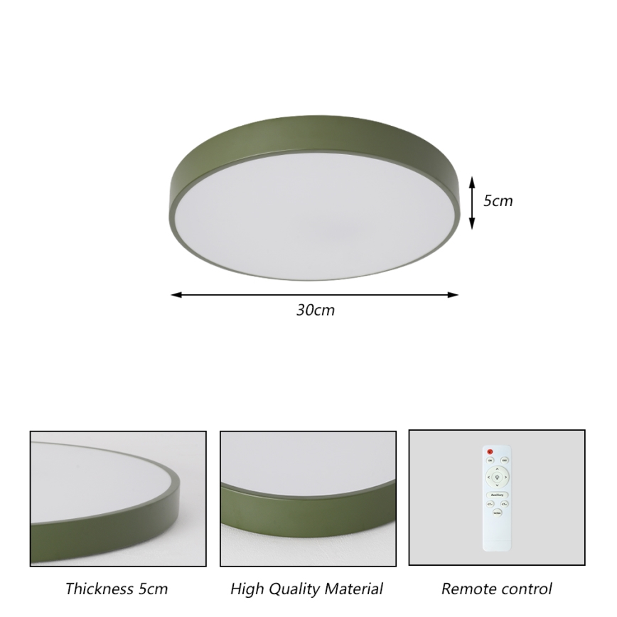 Brilagi - LED prigušiva plafonska lampa POOL LED/36W/230V 3000-6000K prečnik 30 cm zelena + daljinski upravljač