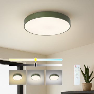 Brilagi - LED prigušiva stropna svetiljka POOL LED/48W/230V 3000-6000K prečnik 40 cm zelena + daljinski upravljač