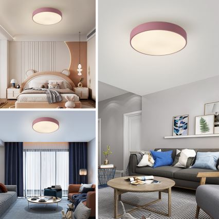 Brilagi - LED prigušiva plafonska svetiljka POOL LED/60W/230V 3000-6000K prečnik 50 cm ružičasta + daljinski upravljač