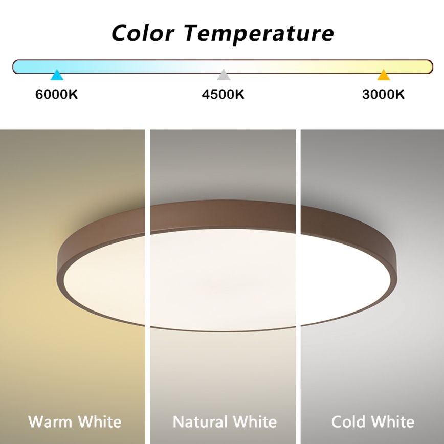 Brilagi - LED prigušiva stropno svetlo POOL LED/60W/230V 3000-6000K prečnik 60 cm braon + daljinski upravljač