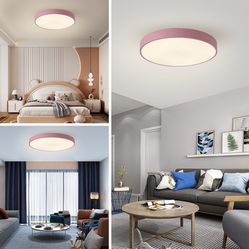 Brilagi - LED prigušiva stropna svetiljka POOL LED/60W/230V 3000-6000K prečnik 60 cm ružičasta + daljinski upravljač