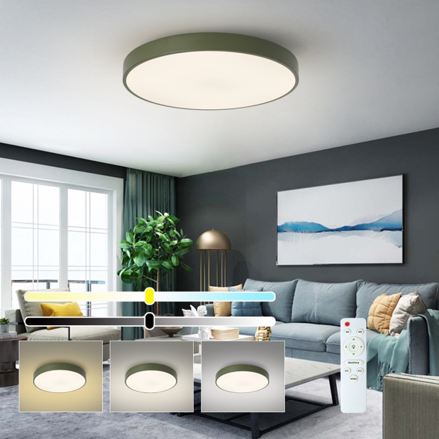 Brilagi - LED prigušiva stropna svetiljka POOL LED/60W/230V 3000-6000K prečnik 60 cm zelena + daljinski upravljač