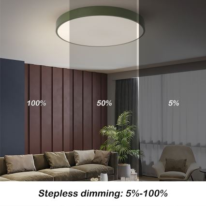 Brilagi - LED prigušiva stropna svetiljka POOL LED/60W/230V 3000-6000K prečnik 60 cm zelena + daljinski upravljač