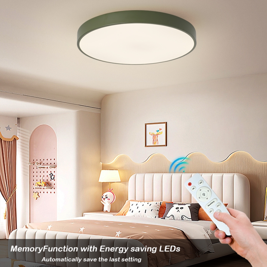 Brilagi - LED prigušiva stropna svetiljka POOL LED/60W/230V 3000-6000K prečnik 60 cm zelena + daljinski upravljač