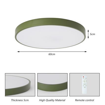 Brilagi - LED prigušiva stropna svetiljka POOL LED/60W/230V 3000-6000K prečnik 60 cm zelena + daljinski upravljač