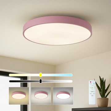 Brilagi - LED prigušiva stropna svetiljka POOL LED/60W/230V 3000-6000K prečnik 60 cm ružičasta + daljinski upravljač