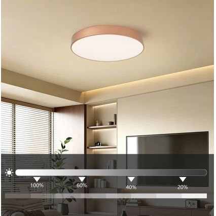BRILAGI - LED prigušiva plafonska lampa POOL LED/60W/230V 3000-6000K prečnik 50 cm bakrena + daljinski upravljač