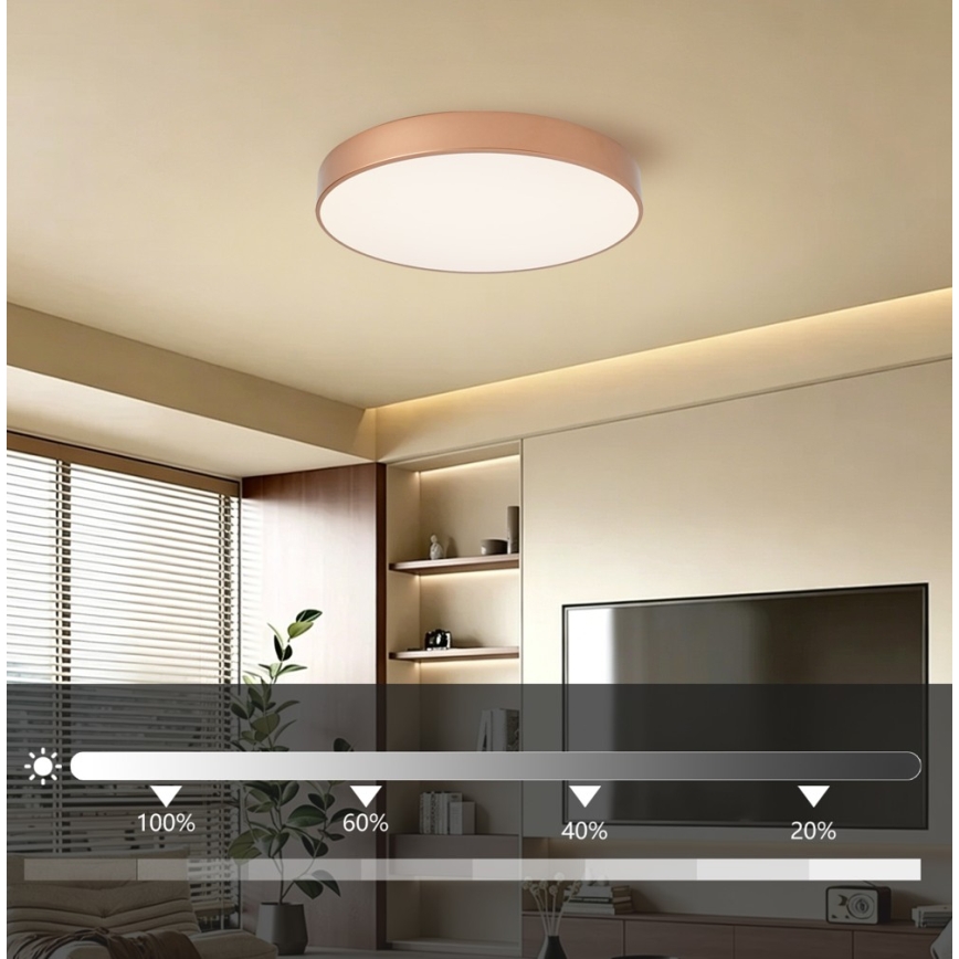 BRILAGI - LED prigušiva plafonska lampa POOL LED/60W/230V 3000-6000K prečnik 50 cm bakrena + daljinski upravljač