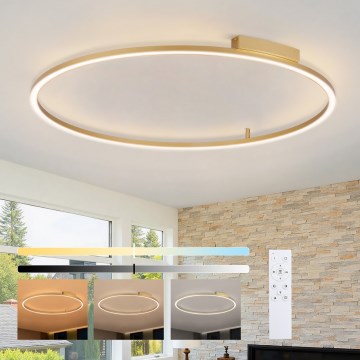 Brilagi - LED prigušiva stropna svetiljka PORTOFINO LED/85W/230V 3000-6000K prečnik 120 cm zlatna + daljinski upravljač