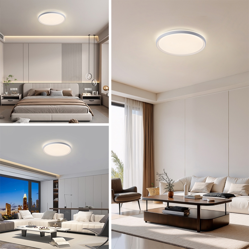 Brilagi - LED prigušiva plafonska lampa RIVO LED/72W/230V 3000-6000K bela, prečnik 50 cm + daljinski upravljač