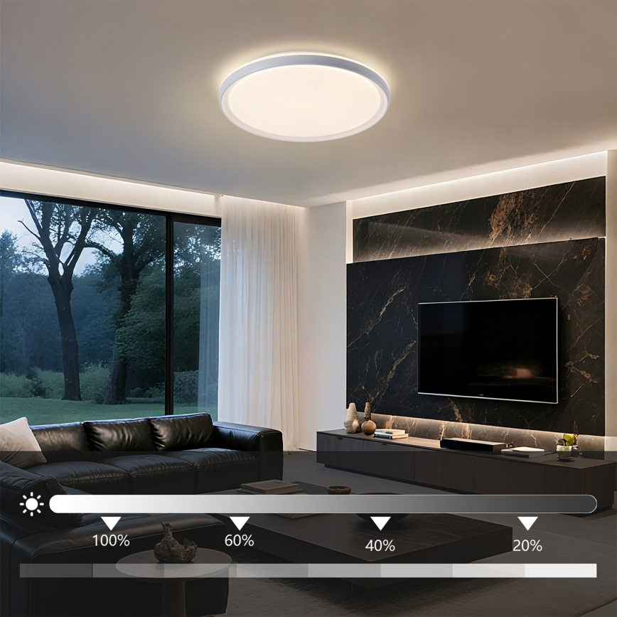 Brilagi - LED prigušiva plafonska lampa RIVO LED/72W/230V 3000-6000K bela, prečnik 50 cm + daljinski upravljač