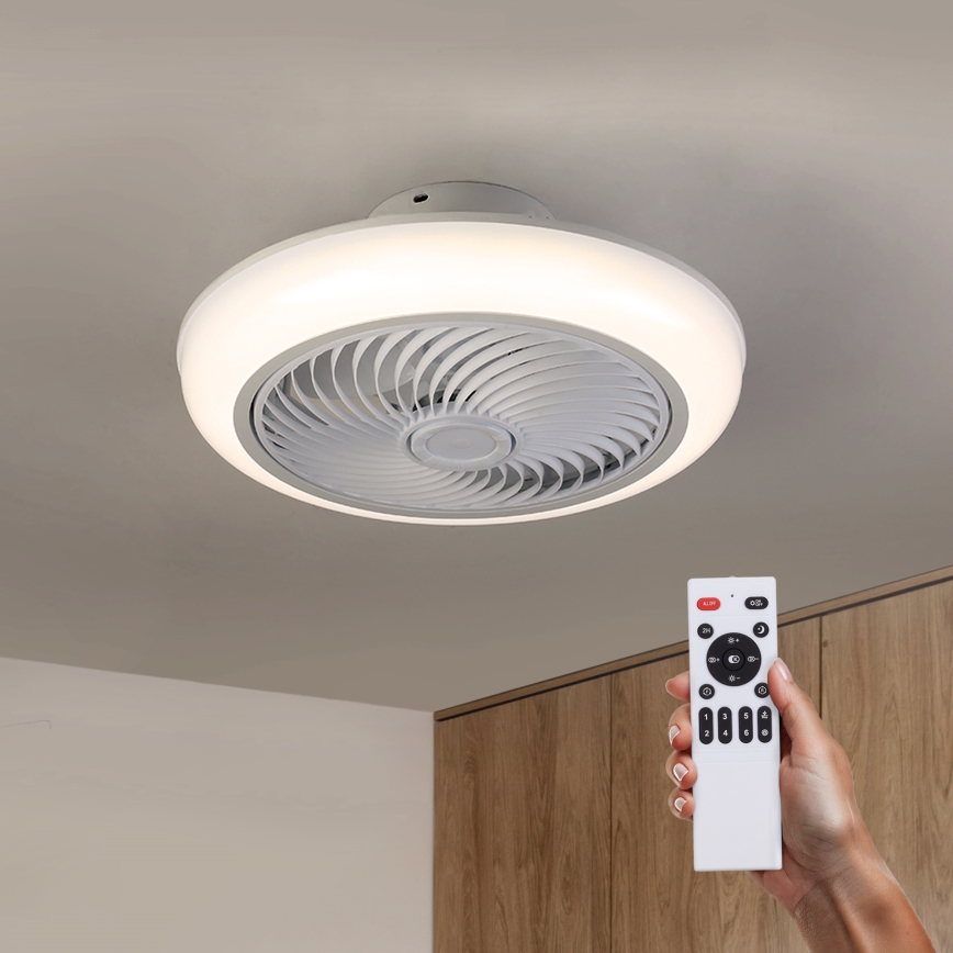 Brilagi - LED prigušiva plafonska svetiljka sa ventilatorom LED/30W/230V 3000-6500K bela + daljinski upravljač