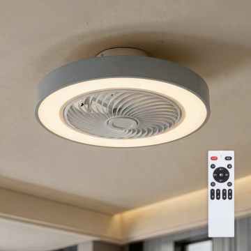 Brilagi - LED prigušiva stropna svetiljka sa ventilatorom LED/38W/230V 3000-6500K prečnik 50 cm siva + daljinski upravljač