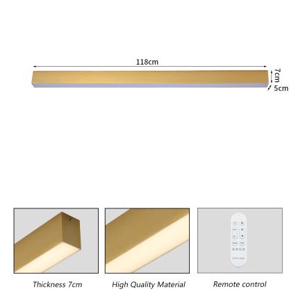 Brilagi - LED prigušiva stropna svetiljka SLEEKLINE SMART LED/40W/230V 3000-6000K Wi-Fi Tuya zlatna + daljinski upravljač