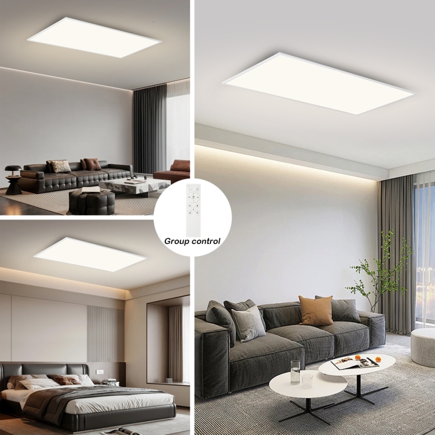 Brilagi - LED prigušiva plafonska svetiljka SLIMFRAME LED/80W/230V 120x60 cm 3000-6000K bela + daljinski upravljač
