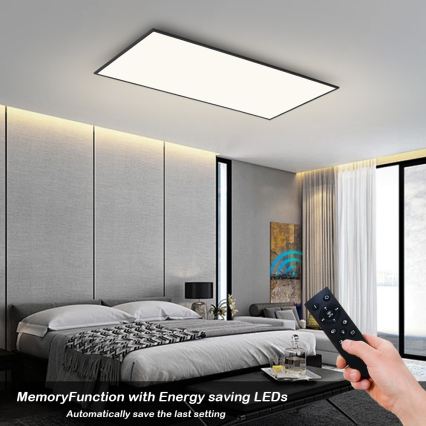 Brilagi - LED prigušiva stropno svetlo SLIMFRAME LED/80W/230V 120x60 cm 3000-6000K crna + daljinski upravljač