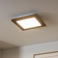 Brilagi - LED prigušiva stropna svetiljka SLIMFRAME WOOD LED/25W/230V 34x34 cm 3000-6000K braon + daljinsko upravljanje