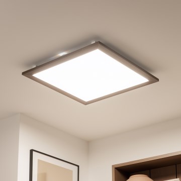 Brilagi - LED prigušiva stropna svetiljka SLIMFRAME WOOD LED/58W/230V 64x64 cm 3000-6000K tamno braon + daljinski upravljač