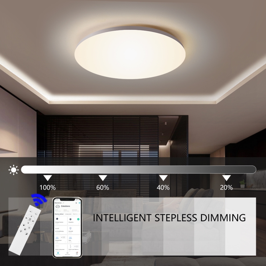 Brilagi - SMART LED prigušiva plafonska lampa LED/36W/230V, prečnik 48 cm, 2700-6500K, Wi-Fi Tuya + daljinski upravljač