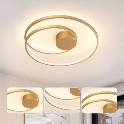 Brilagi - LED prigušiva stropna svetiljka TWISTER LED/48W/230V 3000-6000K, prečnik 50 cm, zlatna + daljinski upravljač