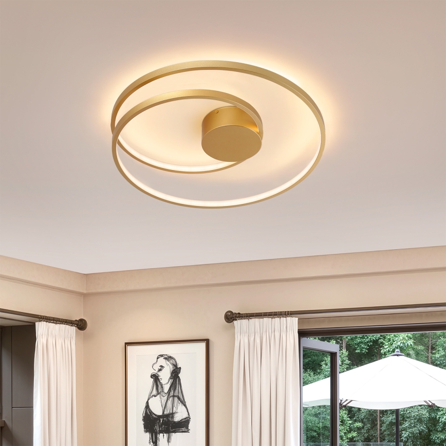 Brilagi - LED prigušiva stropna svetiljka TWISTER LED/48W/230V 3000-6000K, prečnik 50 cm, zlatna + daljinski upravljač