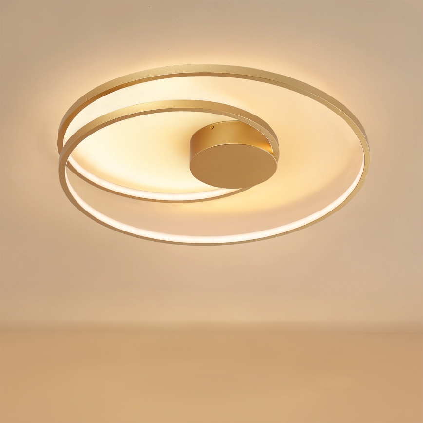 Brilagi - LED prigušiva plafonska svetiljka TWISTER LED/75W/230V 3000-6000K prečnik 70 cm zlatna + daljinski upravljač