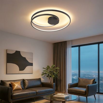 Brilagi - LED prigušiva stropna svetiljka TWISTER LED/75W/230V 3000-6000K prečnik 70 cm crna + daljinski upravljač