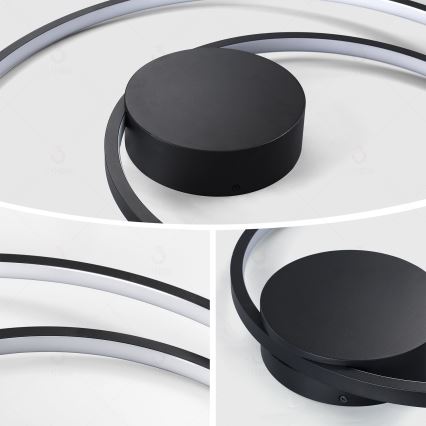 Brilagi - LED prigušiva stropna svetiljka TWISTER LED/75W/230V 3000-6000K prečnik 70 cm crna + daljinski upravljač
