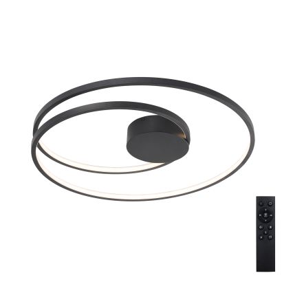 Brilagi - LED prigušiva stropna svetiljka TWISTER LED/75W/230V 3000-6000K prečnik 70 cm crna + daljinski upravljač