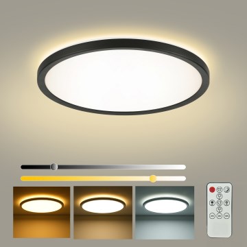 Brilagi - LED prigušiva stropna svetiljka ULTRA SLIM LED/24W/230V 2700-6500K prečnik 42 cm crna + daljinski upravljač