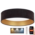 Brilagi - LED prigušiva stropna svetiljka VELVET SMART LED/36W/230V prečnik 55 cm 2700-6500K Wi-Fi Tuya crna/zlatna + daljinski upravljač