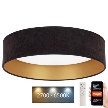 Brilagi - LED prigušiva stropna svetiljka VELVET SMART LED/36W/230V prečnik 55 cm 2700-6500K Wi-Fi Tuya crna/zlatna + daljinski upravljač