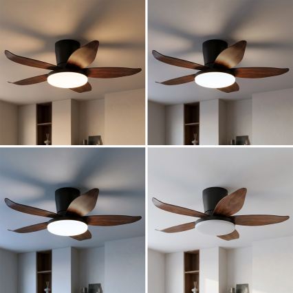 Brilagi - LED prigušiva plafonski ventilator LED/32W/230V 3000-6500K prečnik 95 cm crna/smeđa + daljinski upravljač