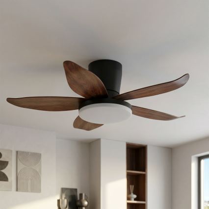 Brilagi - LED prigušiva plafonski ventilator LED/32W/230V 3000-6500K prečnik 95 cm crna/smeđa + daljinski upravljač