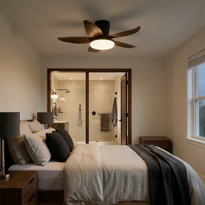 Brilagi - LED prigušiva plafonski ventilator LED/32W/230V 3000-6500K prečnik 95 cm crna/smeđa + daljinski upravljač