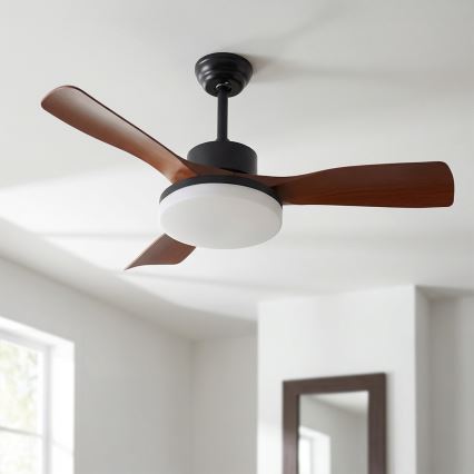Brilagi - LED prigušiva plafonski ventilator LED/34W/230V 3000-6500K prečnik 106 cm crna/smeđa + daljinski upravljač