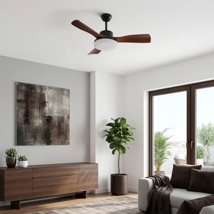 Brilagi - LED prigušiva plafonski ventilator LED/34W/230V 3000-6500K prečnik 106 cm crna/smeđa + daljinski upravljač